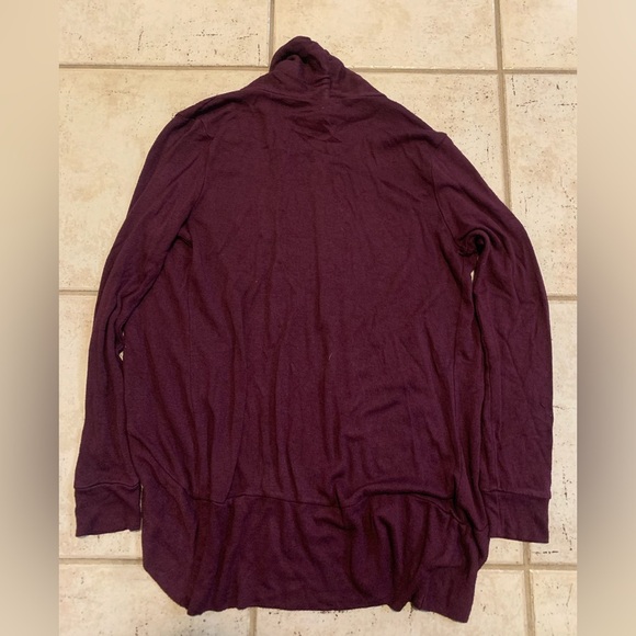 Urban Heritage Draped Open-Front Cardigan Sweater - Maroon/Burgundy - S - Picture 4 of 5